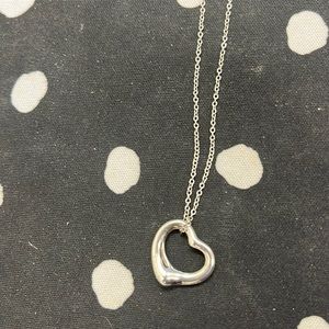 TIFFANY & CO. Peretti Open Heart Silver (925) Pendant Necklace